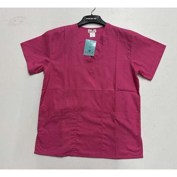 Expo V Neck women size small nurse medical uniform pants and top pink - Picture 3 of 10